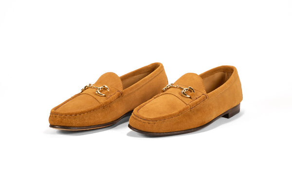 Gold store bit loafers