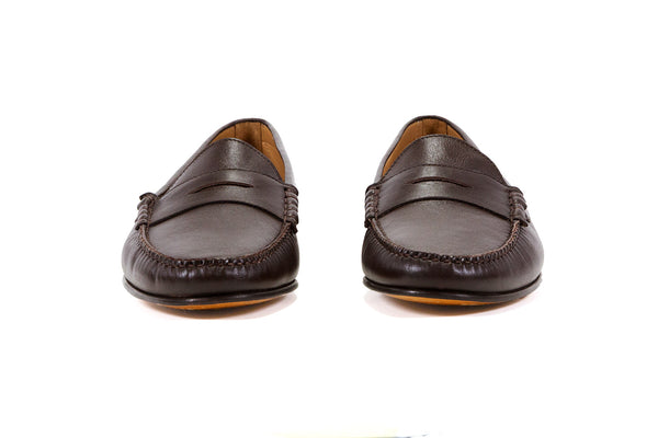 Penny loafer made of dark brown Scotch Grain calfskin - hand-polished –  Michael Jondral