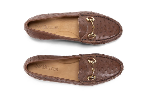 Ostrich Leather Bit Loafer (Gold Bit) – Jay Butler display picture 1