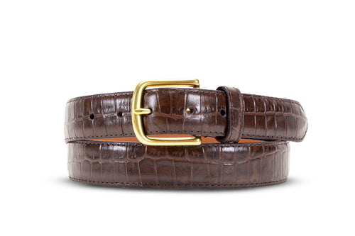 Dark Brown Alligator Grain