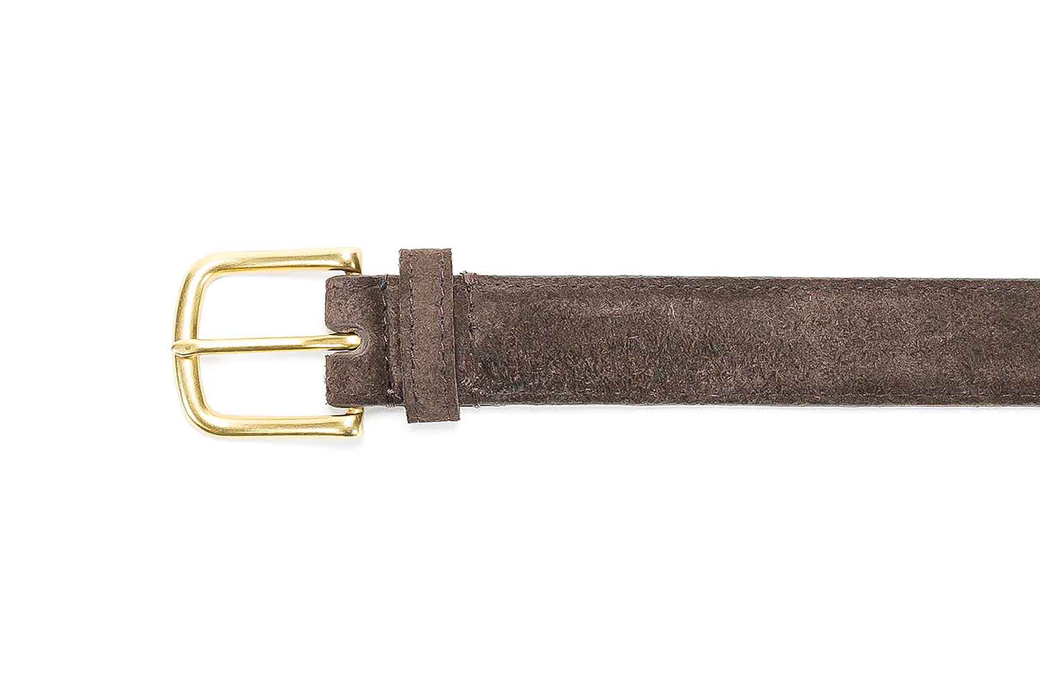 Men's Gold Buckle Leather Belt Dark Brown Full Grain / 40 Men's Gold Buckle Leather Belt Dark Brown Full Grain / 40