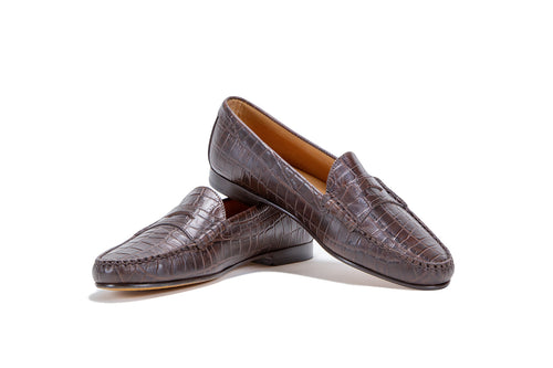 Dark Brown Alligator Grain