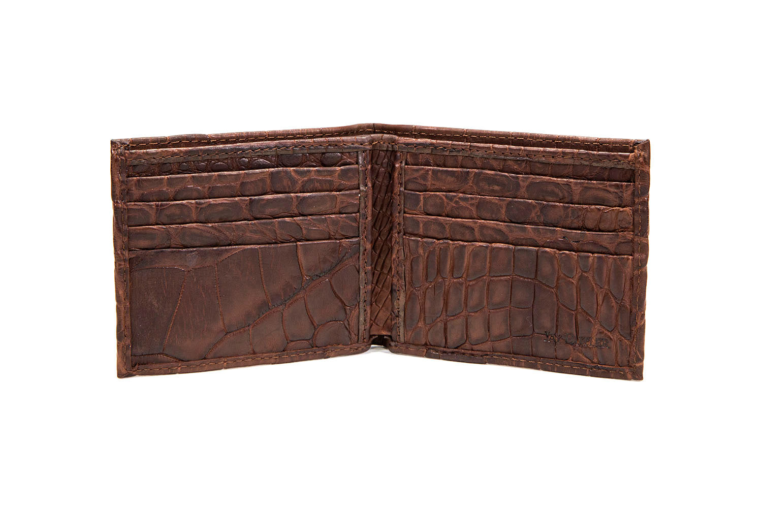 Alligator Brown Classic Tri-Fold Wallet