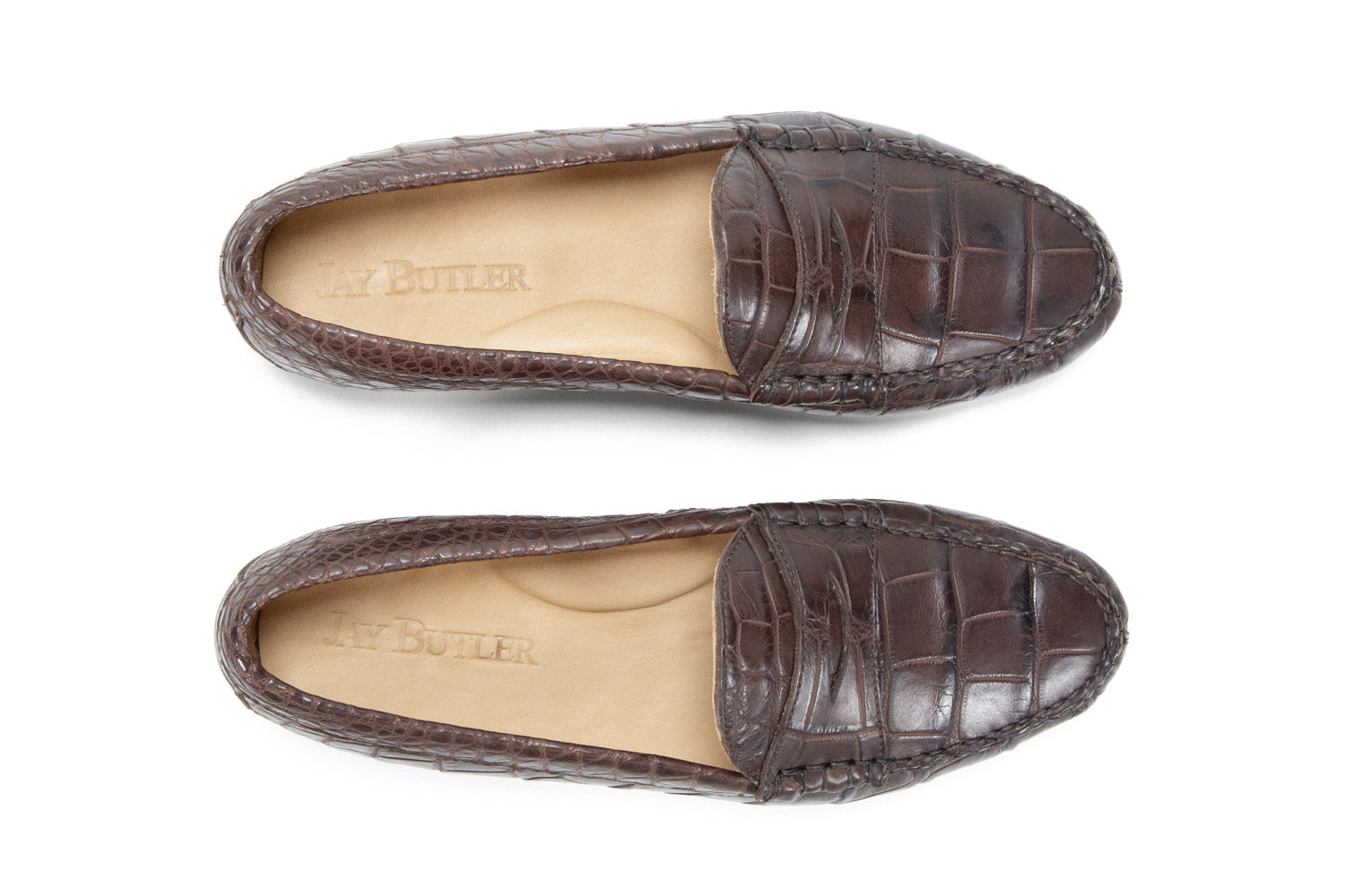 Alligator Leather Cromwell Penny Loafer, Dark Brown Alligator / 10.0 Alligator Leather Cromwell Penny Loafer, Dark Brown Alligator / 10.0