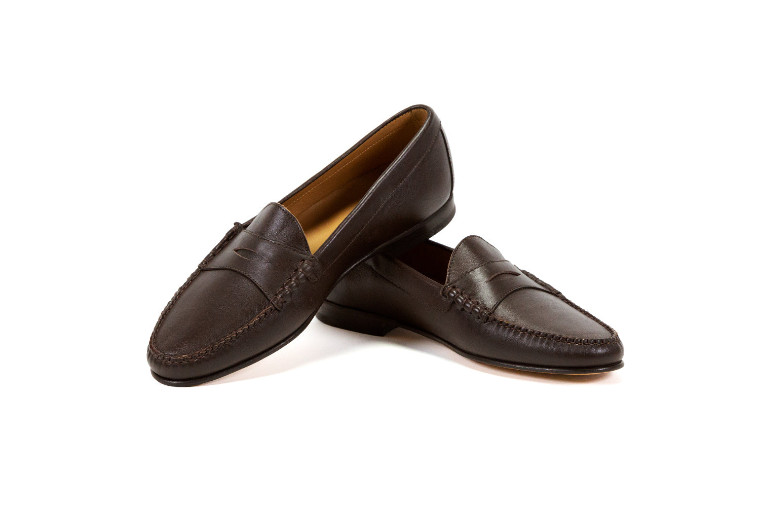 mens slip on loafer dress shoes Cromwell Penny Loafer, Dark Brown Full Grain / 13